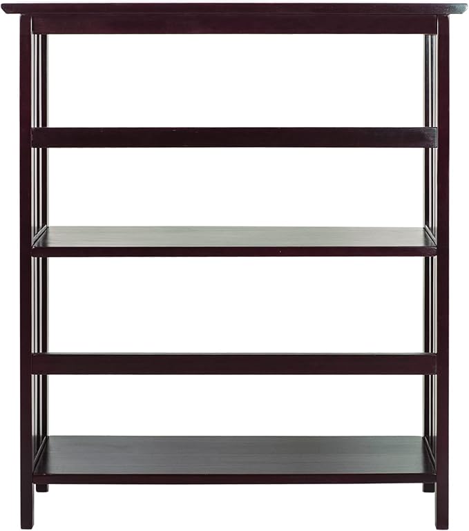 Casual Home Mission Style 3-Shelf Bookcase, Espresso - LeafyLoom