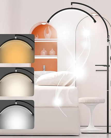 Eyelash LED Floor Light Estheticians Light, Tattoo Light, Pmu Lamp, Facialist Moon Lamp, Lighting for Beauty Filming and Content Creation (28IN, Black) - LeafyLoom
