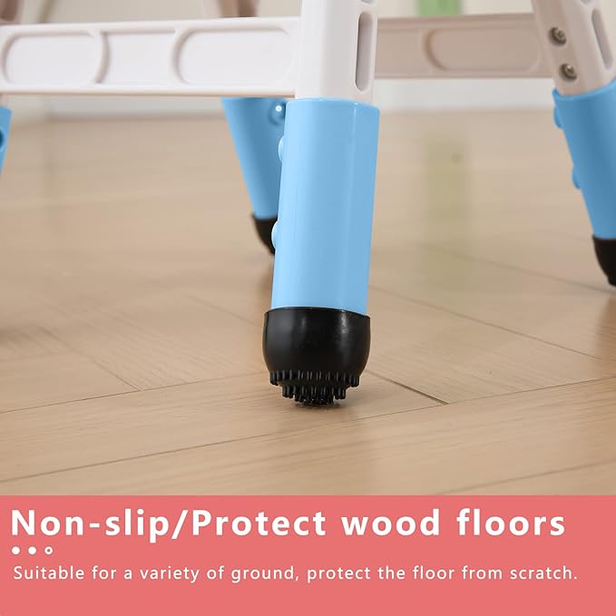 Adjustable Kid Chairs Indoor 3 Level Adjustable Suitable for Children Age 2-6. Maximum load-bearing 220LBS Suitable for Family Classroom and Nursery Child Seat Set (2-Pack-Blue) - LeafyLoom