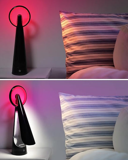Upgraded LED Desk Lamp Also A Night Light with 7 Colours Change, Eye-Caring Table Lamp with USB Charging Port Suitable for Table Bedroom Bedside Office Study,8W (Black) - LeafyLoom