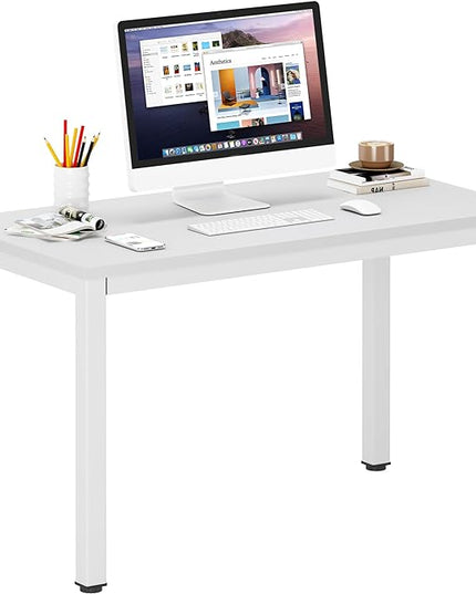 DlandHome 39 inches Small Computer Desk for Home Office Activity Table Writing Table for Small Spaces Study Table Student Laptop Desk White DND-AC3DW-100 - LeafyLoom
