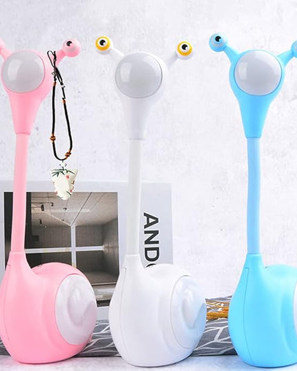 Fantasee Snail LED Desk Lamp Nursery Night Light USB Rechargeable Touch Dimmable for Child Kids Students Bedroom Dorm Reading Birthday Party Gift (White Snail) - LeafyLoom