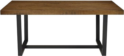 Walker Edison Andre Modern Solid Wood Dining Table, 72 Inch, Rustic Oak - LeafyLoom