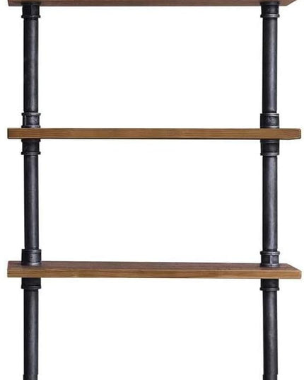 Diwhy 24”width Industrial Pipe Shelves Rustic Modern Wood Ladder Bookcase with Metal Frame,Pipe Wall Shelf,Wood Storage,Home Decor,Display Shelving,Retro Floating Wood Shelving,6 Layer Bookshelf - LeafyLoom