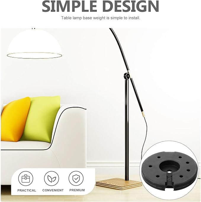Uonlytech Lamp Cast Iron Loader Table Lamp Base Weight Desk Lamp Base Weight Floor Lamp Base Counterweight for Replacement Black - LeafyLoom