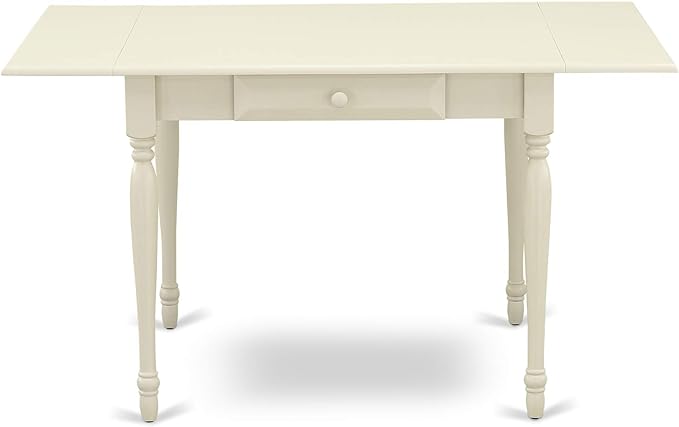 East West Furniture MZKE5-LWH-W Monza 5 Piece Room Furniture Set Includes a Rectangle Kitchen Table with Dropleaf and 4 Dining Chairs, 36x54 Inch - LeafyLoom
