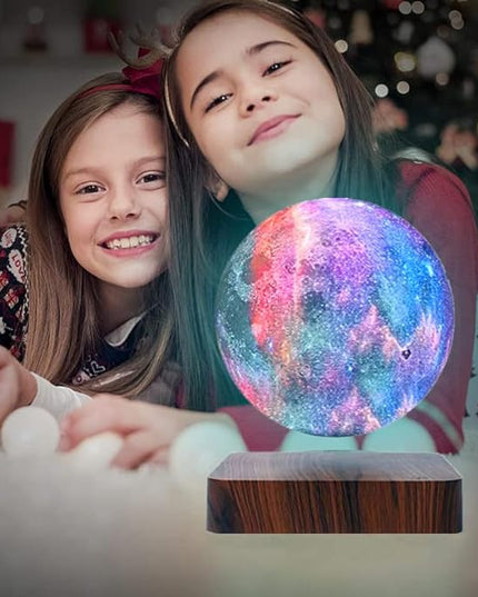 Levitating Moon Lamp Floating and Spinning in Air Freely with Gradually Changing LED Lights Between 3 Colors,Suitable for Room and Office Decoration, Black Technology Products - LeafyLoom