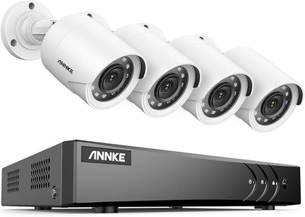 ANNKE 8CH 3K Lite Wired Security Camera System, H.265+ DVR with AI Human/Vehicle Detection, 4X 1080p CCTV Bullet Cams, 100ft Night Vision, Easy Remote Access, Motion Alert, No Hard Drive Disk ANNKE