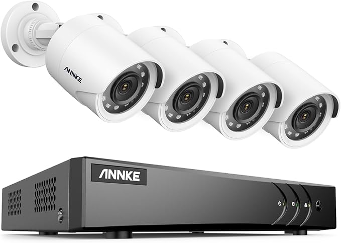 ANNKE 8CH 3K Lite Wired Security Camera System, H.265+ DVR with AI Human/Vehicle Detection, 4X 1080p CCTV Bullet Cams, 100ft Night Vision, Easy Remote Access, Motion Alert, No Hard Drive Disk ANNKE