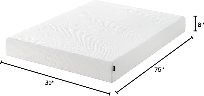 ZINUS 8 Inch Green Tea Essential Memory Foam Mattress, Twin, Mattress in A Box, Affordable Mattress, CertiPUR-US Certified - LeafyLoom