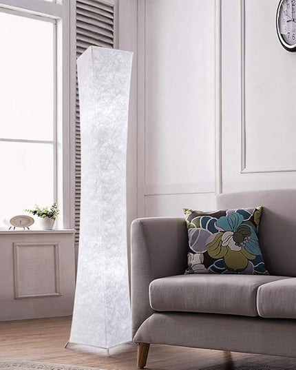LEONC Design 65'' Creative LED Floor Lamp, Softlighting Minimalist Modern Contemporary with Fabric Shade & 2 Bulbs for Living Room Bedroom Warm Atmosphere(Tyvek Dupont 10 x 10 x 65 inch) - LeafyLoom