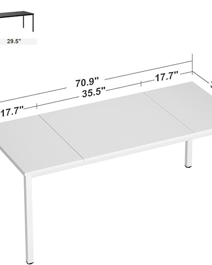 Need Large Computer Desk 70.8 x 31.5 inches Conference Table Large Office Desk Writing Table Workstation for Home Office,White 10FJGSAC3-180WW-ND - LeafyLoom