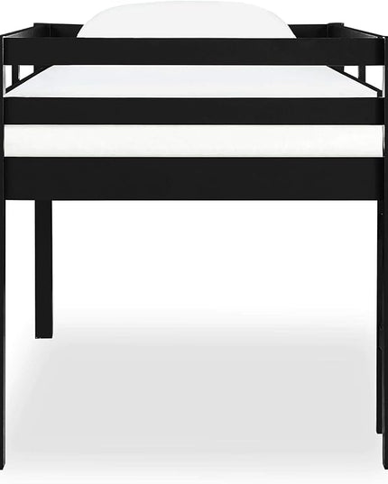 DHP Milton Junior Twin Loft Bed, Black - LeafyLoom