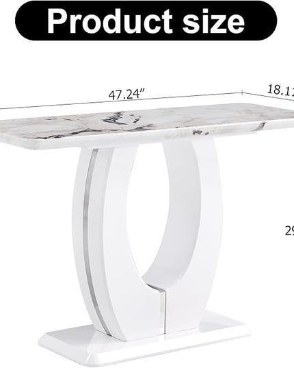 NicBex 47.24Inch Rectangular Dining Table,Minimalist Kitchen Table with Simple Glossy Tabletop for 2 to 4,Counter Bar Dining Room Table for Small Space,Dining Room,Balcony and Living Room,White - LeafyLoom