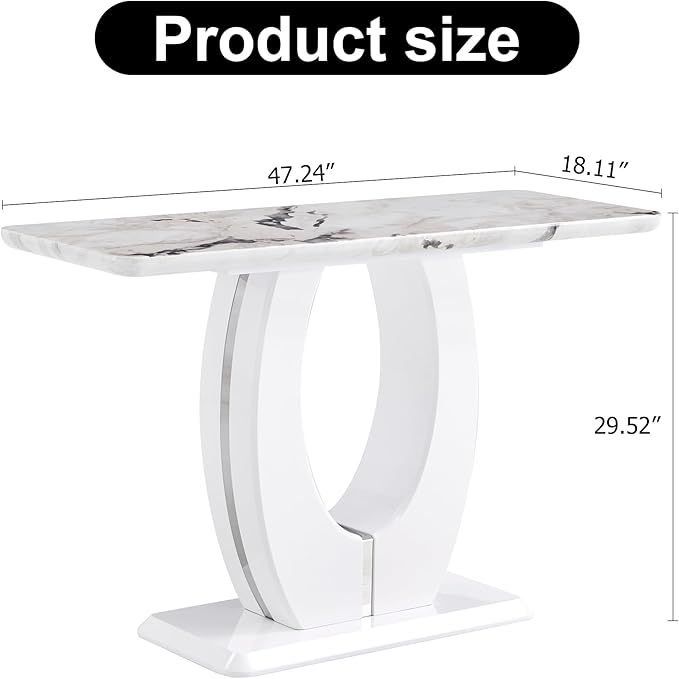 NicBex 47.24Inch Rectangular Dining Table,Minimalist Kitchen Table with Simple Glossy Tabletop for 2 to 4,Counter Bar Dining Room Table for Small Space,Dining Room,Balcony and Living Room,White - LeafyLoom