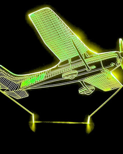 3D Plane Night Light Table Desk Optical Illusion Lamps 7 Color Changing Lights LED Table Lamp Xmas Home Love Birthday Children Kids Decor Toy Gift - LeafyLoom