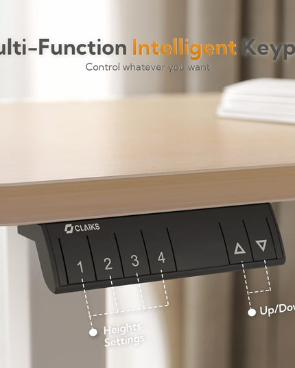 Claiks L Shaped Standing Desk Adjustable Height, Dual Motor Electric Corner Standing Desk, 63x55 inch Sit Stand up Desk with Splice Board, White LeafyLoom
