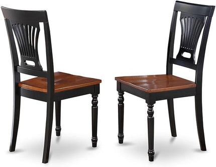 East West Furniture ANPL5-BLK-W 5 Piece Kitchen Set Includes a Round Dining Room Table with Pedestal and 4 Solid Wood Seat Chairs, 36x36 Inch, Black & Cherry - LeafyLoom