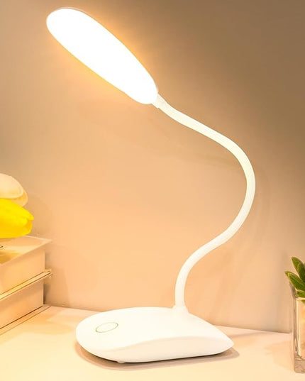 Battery Powered Desk Lamp, Portable Lamps Rechargeable 3 Color Modes Touch Control Stepless Dimming, Wireless Desk Lamp with 2000mAh, Small LED Table Light for Dorm Study Office Bedroom - LeafyLoom