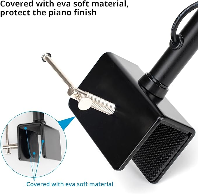 Piano Lamp with 3 Color Modes, Adjustable Height & Direction - Desk Piano Light with Auto-Off Timer - Wide Illumination Music Stand Light for Grand & Digital Pianos - LeafyLoom
