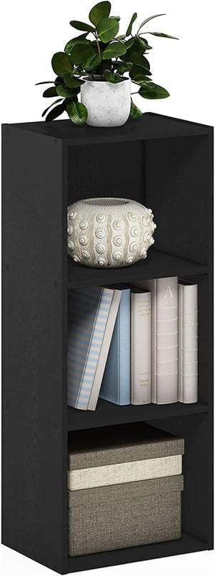 Furinno Luder Bookcase / Book / Storage , 3-Tier, Blackwood - LeafyLoom