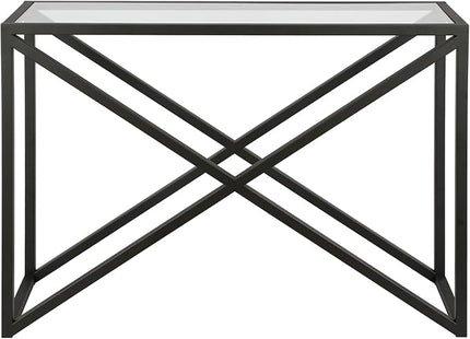 Calix 42'' Wide Rectangular Console Table in Blackened Bronze - LeafyLoom