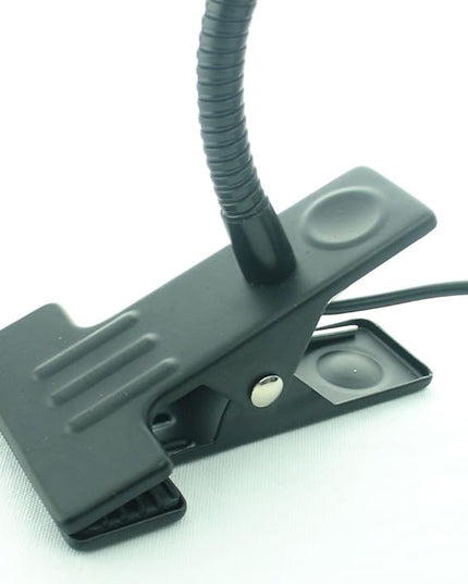 5W Clip on Clamp Gooseneck COB LED Desk Table Light lamp Cool White 19inch Neck Black - LeafyLoom