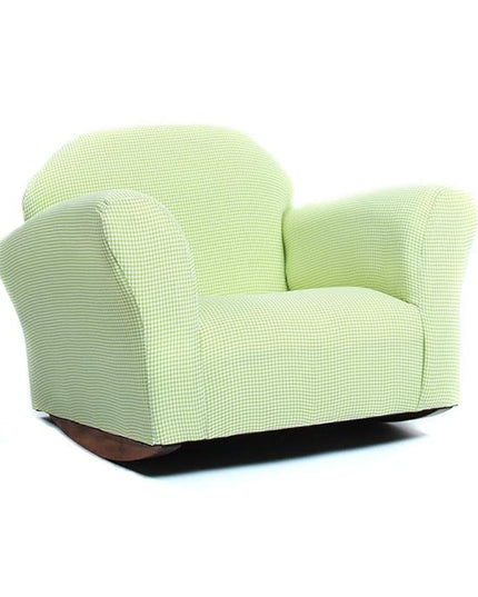 Keet Roundy Rocking Kid's Chair, Green Gingham - LeafyLoom
