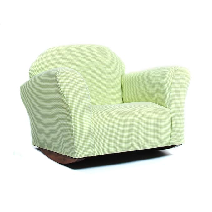 Keet Roundy Rocking Kid's Chair, Green Gingham - LeafyLoom