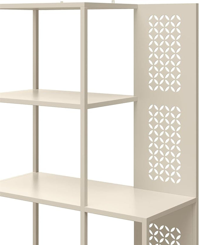 Mr. Kate Annie Metal Bookcase, Parchment - LeafyLoom