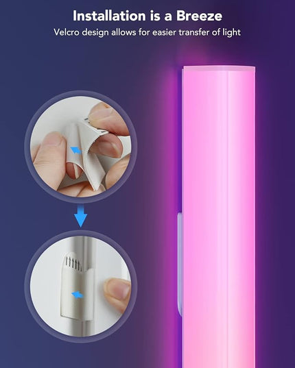 Govee Glide RGBIC Wall Lights, Music Wall Lights Works with Alexa and Google Assistant, Smart LED Light Bars for Bedroom, Living Room, Gaming Room, Party, Music Sync, 7 Panels Set (2 Sections/Panel) Govee