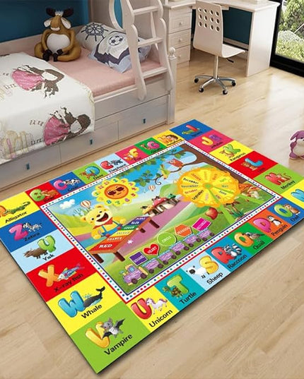 ABC Rug, ABC Play Mat for Kids Playroom, Alphabet Floor Mat,Classroom Elementary Preschool Rugs wtih ABC, Numbers, Animals - (78.7x59 Inches) - LeafyLoom