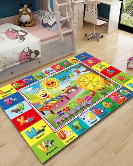 ABC Rug, ABC Play Mat for Kids Playroom, Alphabet Floor Mat,Classroom Elementary Preschool Rugs wtih ABC, Numbers, Animals - (59X39.4 Inches) - LeafyLoom