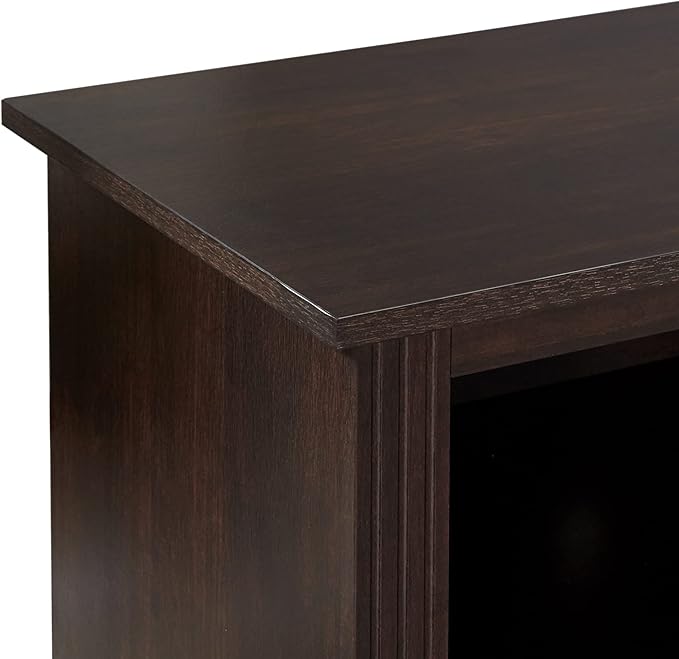 ROCKPOINT 58inch TV Stand Media Console for TV’s up to 65 Inches, Home Living Room Storage Console, Entertainment Center with 4 Open Storage Shelves, Modern TV Console Table (Mahogany Brown) - LeafyLoom