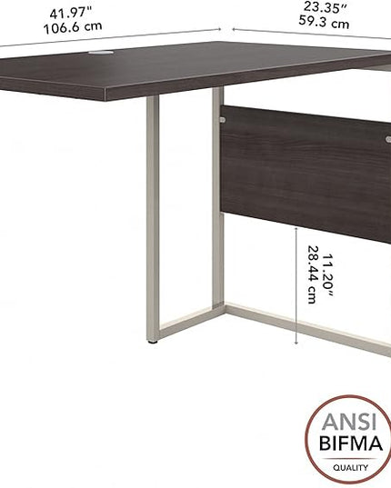 Bush Business Furniture Hybrid Desk Return/Bridge, 42W x 24D, Storm Gray - LeafyLoom