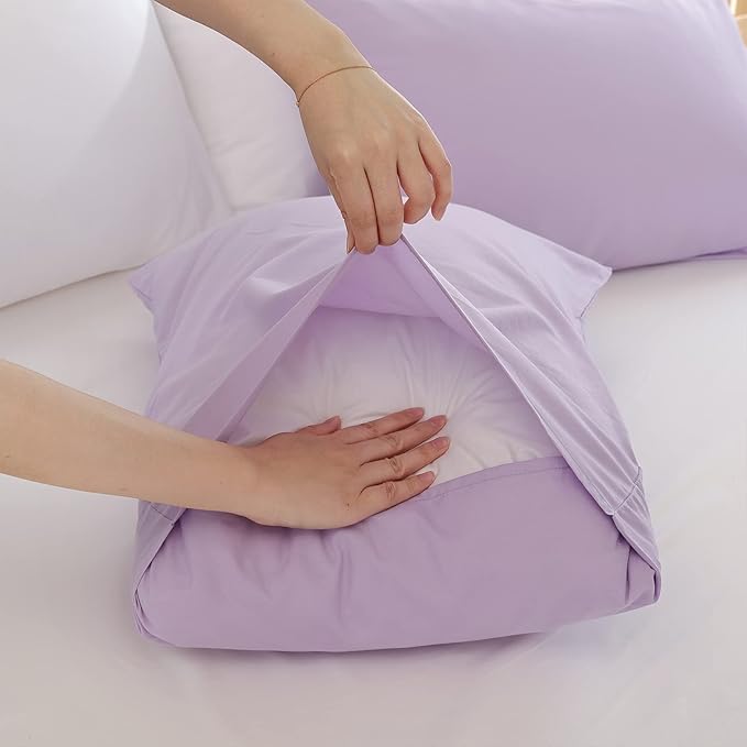 Lavender King Size Comforter Set 3 Piece Soft Microfiber Purple Comforters Set for Women and Girls Purple Lightweight Alternative Comforter for All Season (1 Comforter, 2 Pillowcases) - LeafyLoom