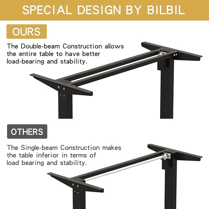 Adjustable Height L-Shaped 59 Inch Electric Standing Desk - Sit Stand Computer Desk with 3 Splice Board, Lockable Casters, Stand Up Desk Table for Home Office, Black Frame and Rustic Brown Top - LeafyLoom