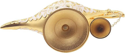 Classic Vintage Collectable Rare Legend Aladdin Magic Genie Costume Lamp Home Table Decoration & Gift, Golden White - LeafyLoom