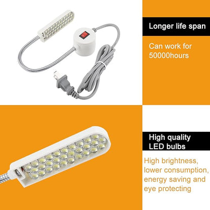 Zerodis Sewing Machine Light LED Lighting, LED Lamp Magnetic Base LED Desk Lamp for Workbench Lathe Drill Press Daylight Flexible Arm Work Lamp(us) - LeafyLoom