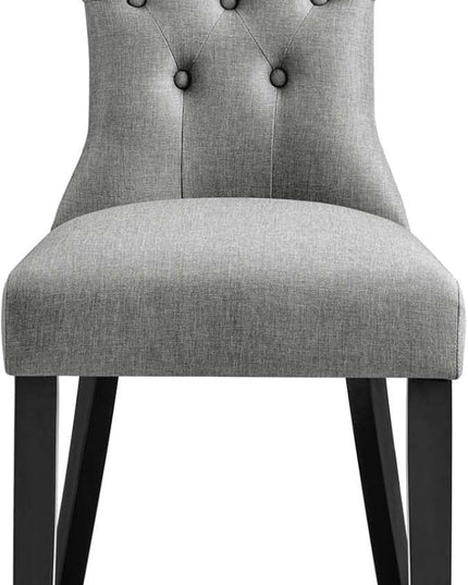 Modway Silhouette Modern Tufted Upholstered Fabric Parsons Kitchen Room, One Dining Chair, Light Gray - LeafyLoom