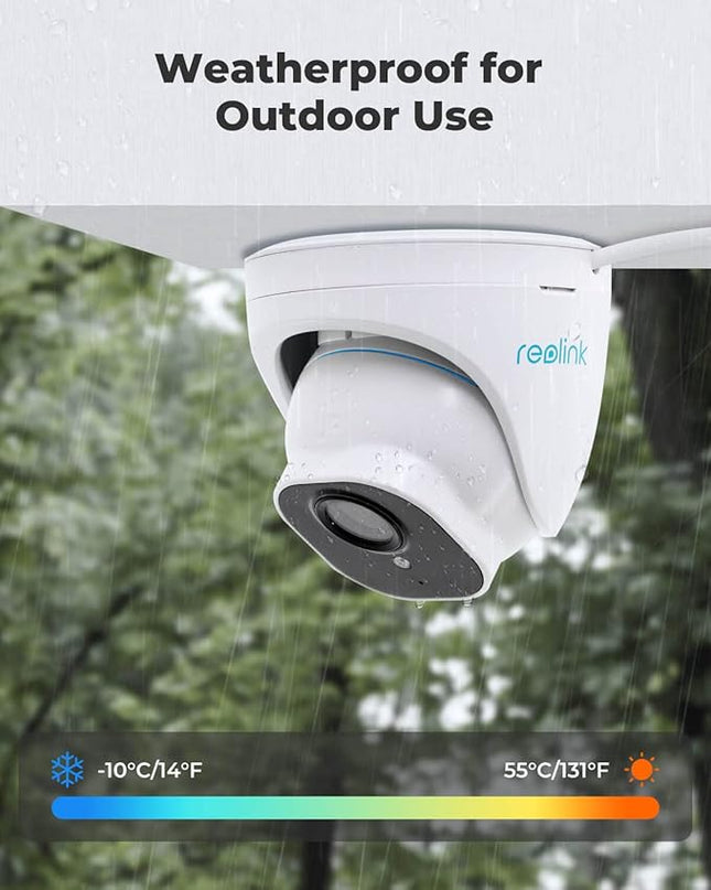 REOLINK 5MP PoE Security Camera, 2.8mm Len, 130° Diagonal, 100ft IR Night Vision, Up to 256GB SD Card, Built-in Mic, Human/Vehicle/Pet Detection for Outdoor Indoor Home Surveillance, RLC-520A-2.8mm REOLINK