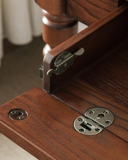 Leick Home SINCE 1910 Farmhouse Oak Turned leg Laptop Desk with Center Drawer, FURNITURE - LeafyLoom