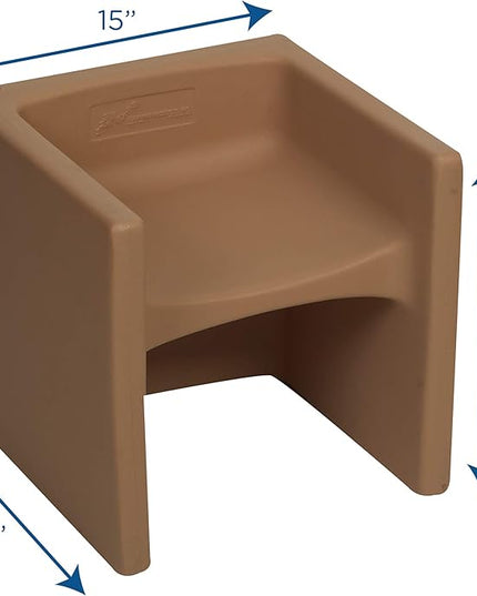 Children's Factory 3-in-1 Cube Chair for Kids, Flexible Seating Classroom Furniture, 1-Pack, Almond - LeafyLoom