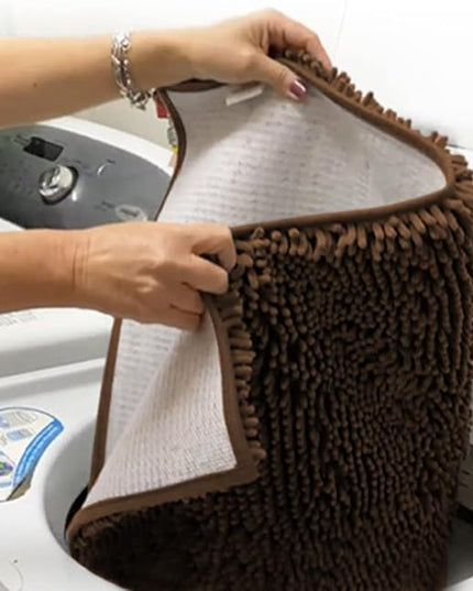 Muddy Mat® Shown on TV – Super Absorbent Microfiber Dog Door Mat for Muddy Paws, Non-Slip Washable Pet Rug, Quick Dry Chenille Entryway Carpet, Machine Washable Indoor Outdoor mat, Brown 72"x48" MuddyMat