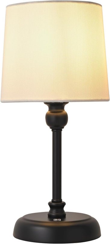 Cordless LED Table Lamp, 6000mAh Rechargeable Bedside Night Lamp for Bedroom, Portable Touch Stepless Dimmable Battery Operated Lamp, Ambient Light for Patio Restaurant(Black S) - LeafyLoom