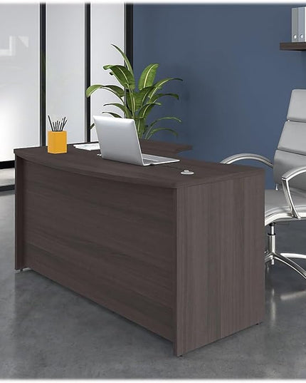 Bush Business Furniture Studio C 60W x 43D Right Hand L-Bow Desk Shell in Storm Gray - LeafyLoom