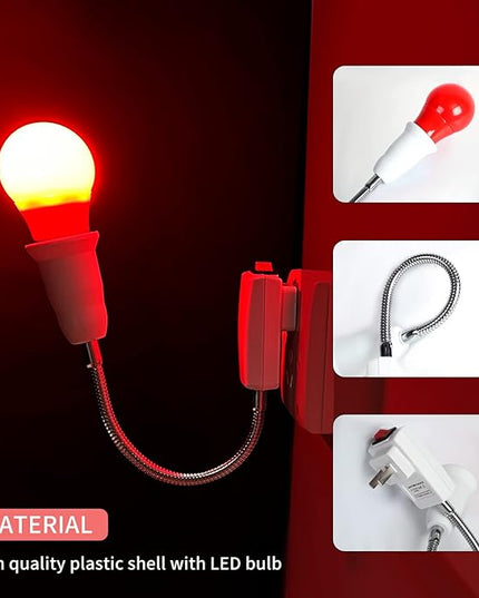 eTone Darkroom Safe Light Lamp E27 LED Screw Mouth Wall Light 360 Degree Desk Light with Switch - LeafyLoom