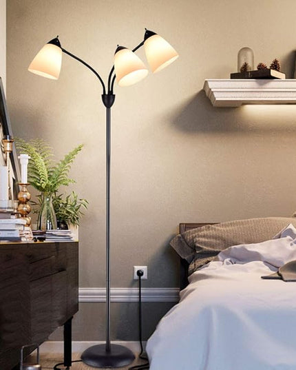 DINGLILIGHTING Floor Lamp Modern for Living: Flexible Gooseneck Floor Lamps Standing for Bedroom Home Office - Tall Floor Lights - LeafyLoom