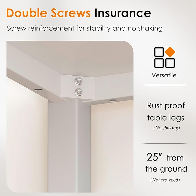 DlandHome 39 inches Small Computer Desk for Home Office Activity Table Writing Table for Small Spaces Study Table Student Laptop Desk White DND-AC3DW-100 - LeafyLoom