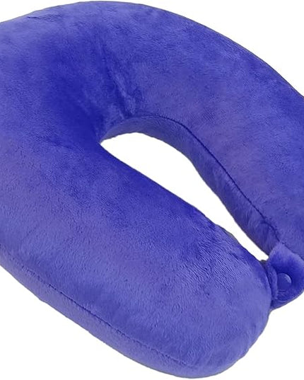 Adult Cozy Soft Microfiber Neck Pillow, Compact, Perfect for Plane or Car Travel, Purple - LeafyLoom